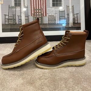 DieHard Men's 6'' Leather Slip Resistant Breathable Soft Toe Wide Work Boots